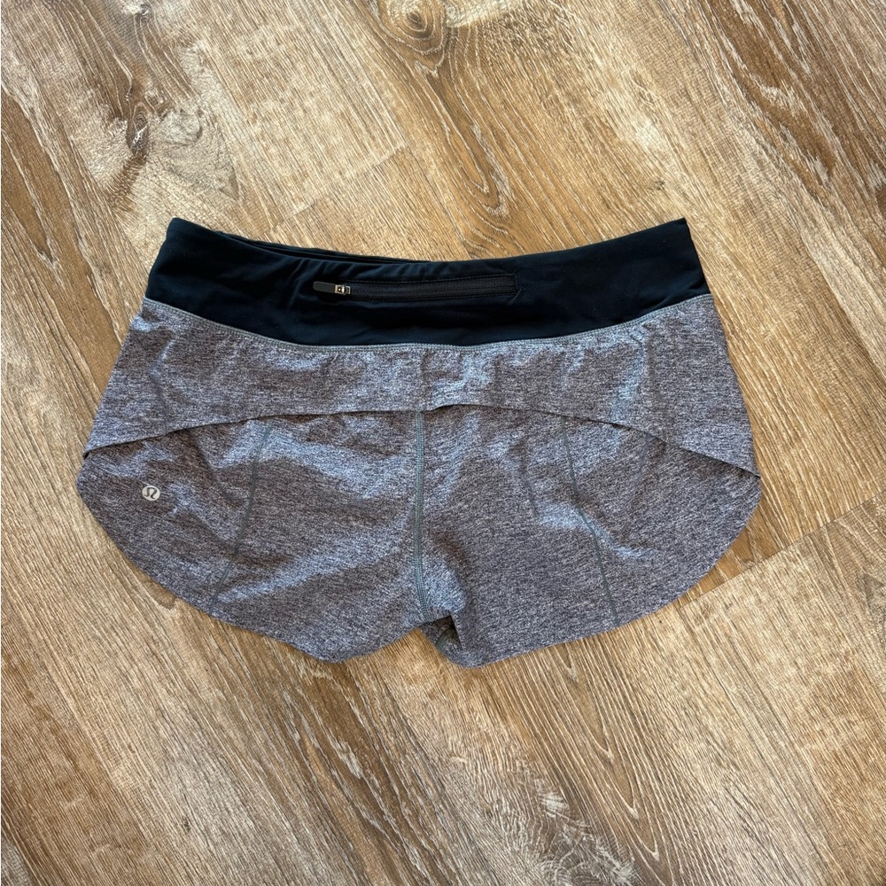 Lululemon Athletica Black and Gray Low Rise Speed Short 2.5